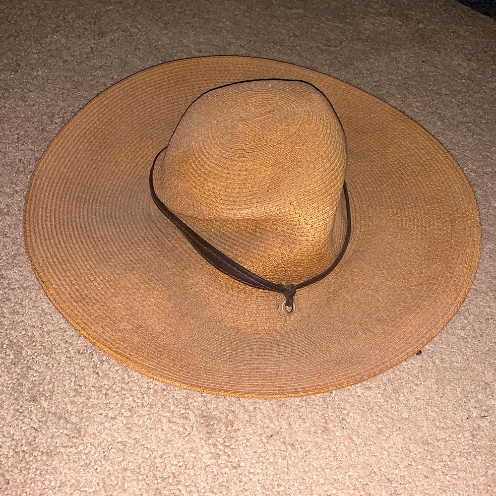 SLOGGERS Tan Braided Womens Sun Hat UPF 50+ Size: 57-58cm Brown Wide Brim